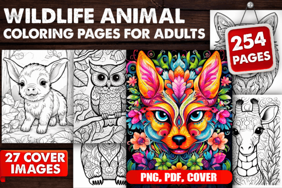 254 Wildlife Animal Coloring Pages - KDP: A Creative Asset for Publishers and Designers