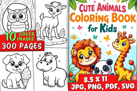 300 Cute Animal Coloring Pages for Kids: A Complete Creative Toolkit