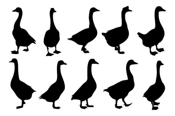 Goose Svg: A Farm Animal Silhouette for Creative Projects