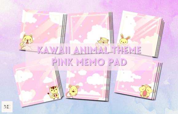 Kawaii Animal Theme Pink Memo Pad: A Creative Desk Essential