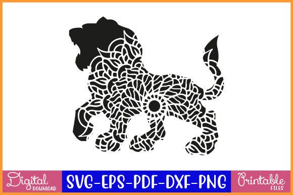 Lion Animal Mandala: A Silhouette for Modern Projects