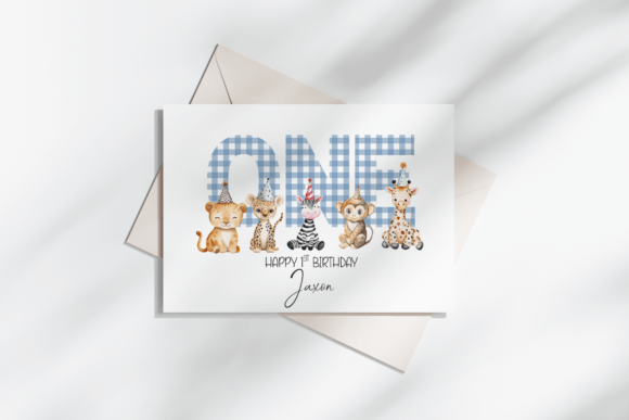 Safari Animal Birthday Card Editable: A Designer's First Birthday Template