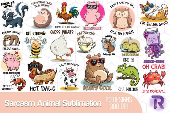 Unleashing Witty Charm: The Sarcasm Animal Sublimation Bundle