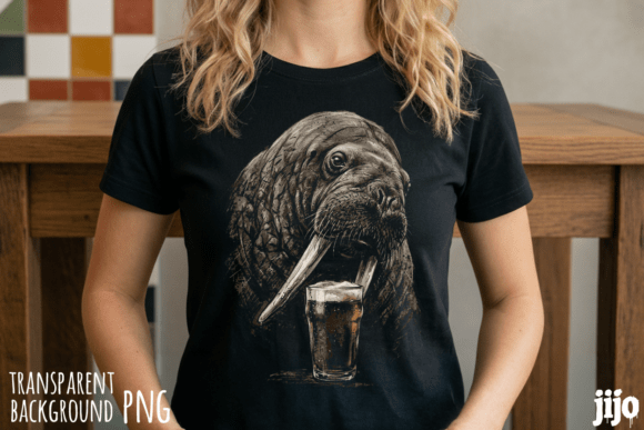 Walrus Beer Tusks Animal PNG: A Quirky Asset for Bold Brands